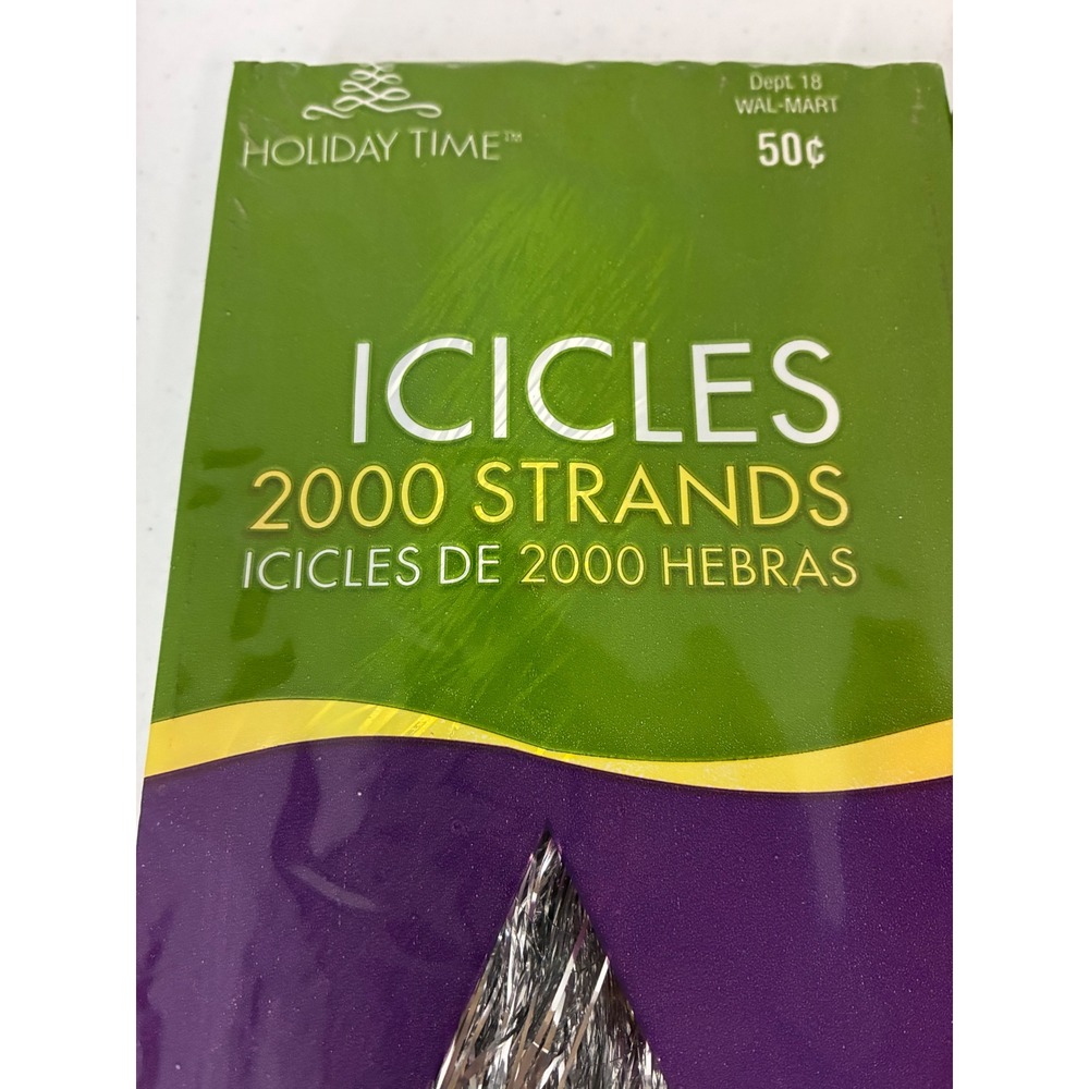 Holiday Time Silver Christmas Tree Tinsel Icicles 18 Inch Bulk Lot 8 Packs - Picture 3 of 5